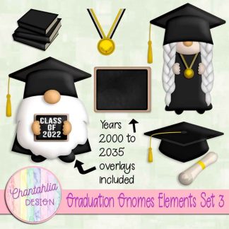 Free design elements in a Graduation Gnomes theme