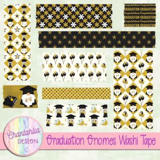 Free washi tape in a Graduation Gnomes theme.