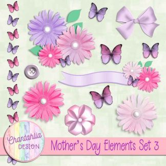 Free design elements in a Mother's Day theme.
