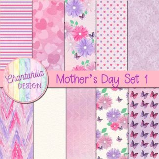 Free digital papers in a Mother's Day theme