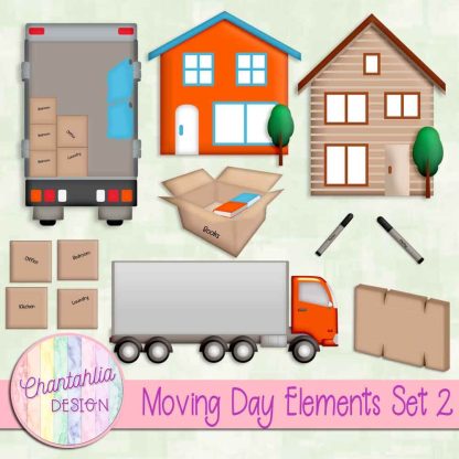 Free design elements in a Moving Day theme