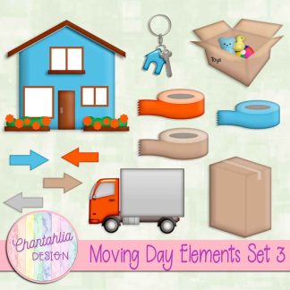 Free design elements in a Moving Day theme