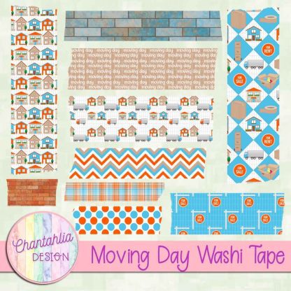 Free washi tape in a Moving Day theme.