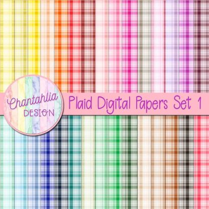 Free plaid digital papers in 36 colours