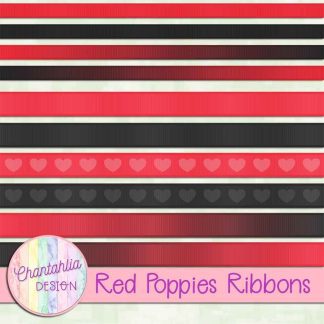 Free ribbons in a Red Poppies theme.