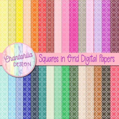 free digital papers featuring a squares in grid design