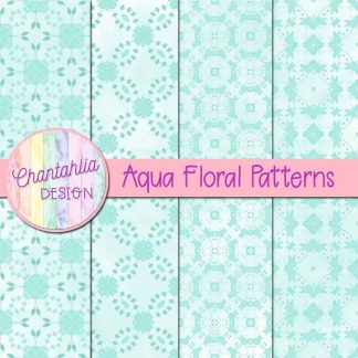 Free aqua floral patterns
