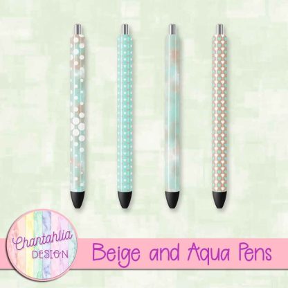 Free beige and aqua pens