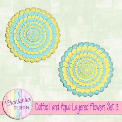 Free daffodil and aqua layered flowers