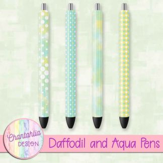 Free daffodil and aqua pens