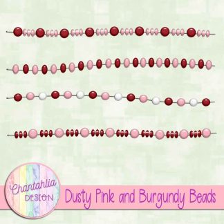 Free dusty pink and burgundy beads design elements