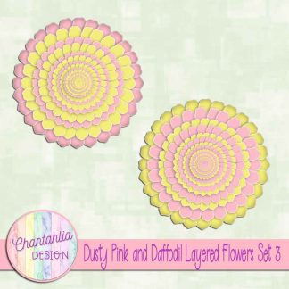 Free dusty pink and daffodil layered flowers