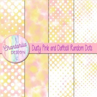 Free dusty pink and daffodil random dots digital papers
