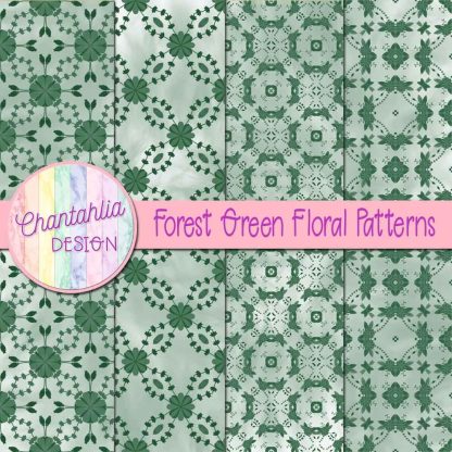 Free forest green floral patterns