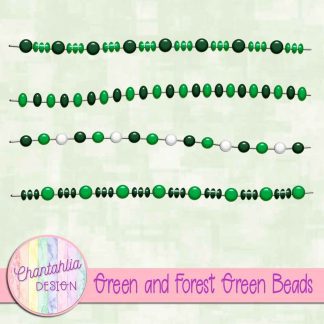 Free green and forest green beads design elements