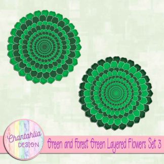 Free green and forest green layered flowers