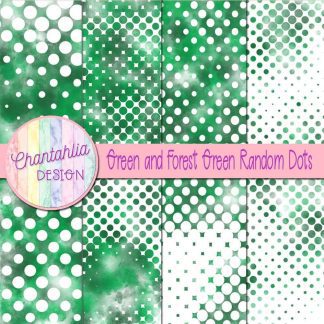 Free green and forest green random dots digital papers