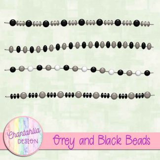 Free grey and black beads design elements