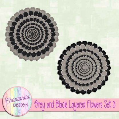 Free grey and black layered flowers