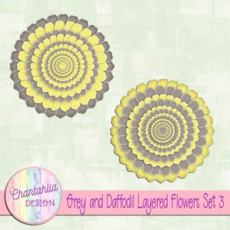 Free grey and daffodil layered flowers