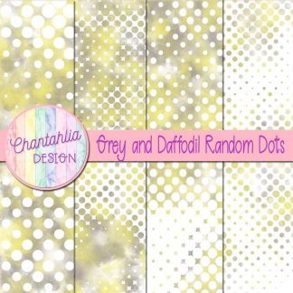 Free grey and daffodil random dots digital papers