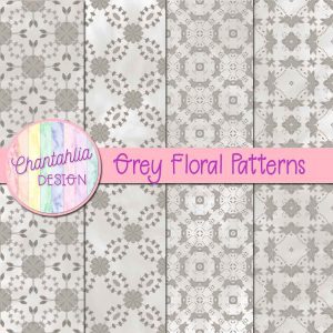 Free Digital Papers featuring Grey Floral Patterns
