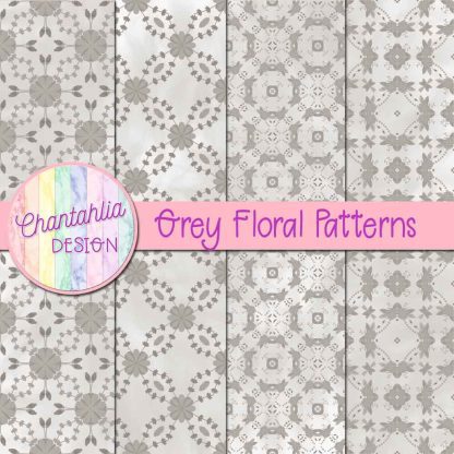 Free grey floral patterns