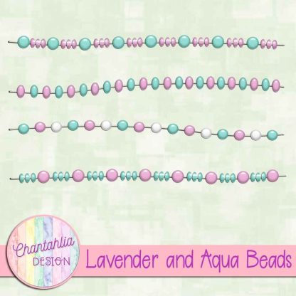 Free lavender and aqua beads design elements