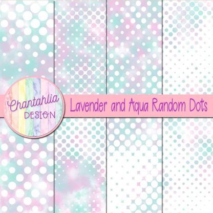 Free lavender and aqua random dots digital papers