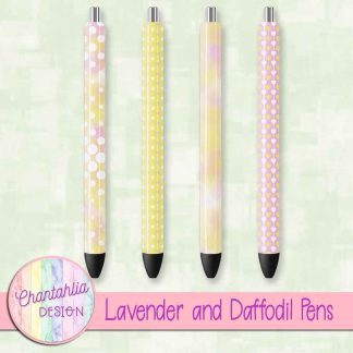 Free lavender and daffodil pens design elements