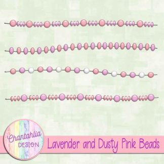 Free lavender and dusty pink beads design elements