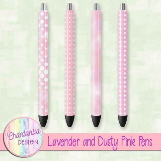 Free lavender and dusty pink pens design elements