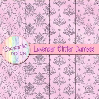 Free lavender glitter damask digital papers