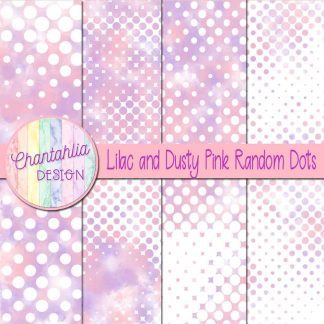 Free lilac and dusty pink random dots digital papers