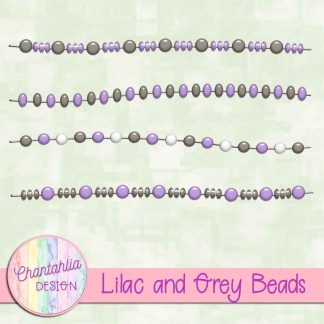 Free lilac and grey beads design elements