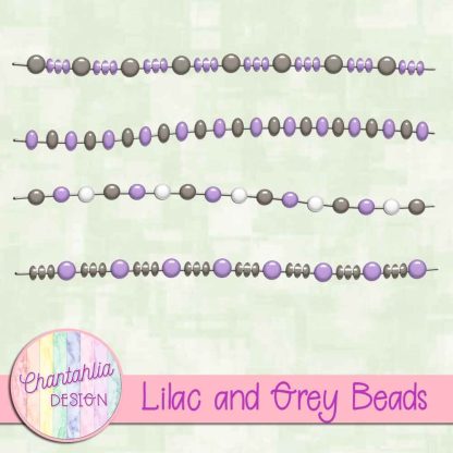 Free lilac and grey beads design elements