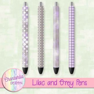 Free lilac and grey pens design elements