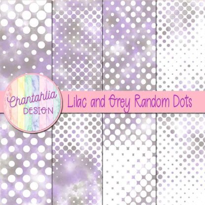 Free lilac and grey random dots digital papers