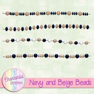 Free navy and beige beads design elements