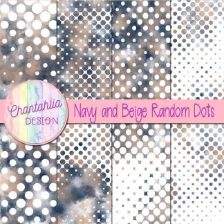 Free navy and beige random dots digital papers