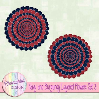 Free navy and burgundy layered flowers