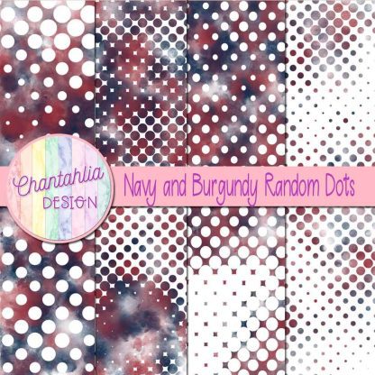 Free navy and burgundy random dots digital papers