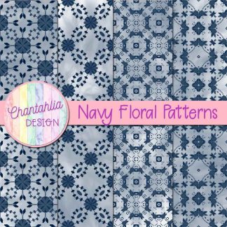 Free navy floral patterns