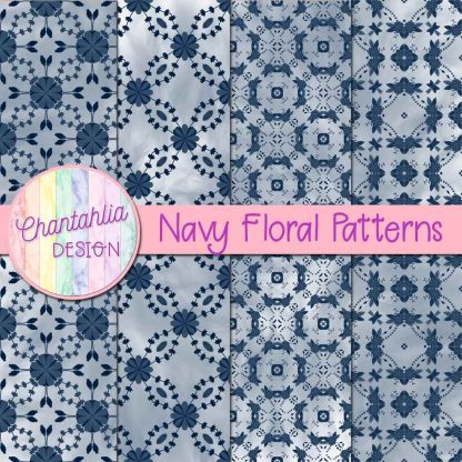Free navy floral patterns
