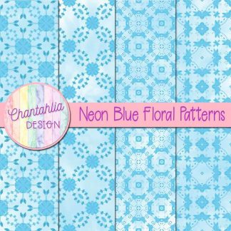 Free neon blue floral patterns