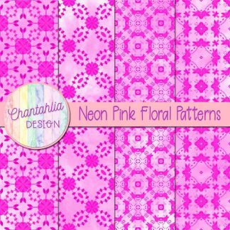 Free neon pink floral patterns