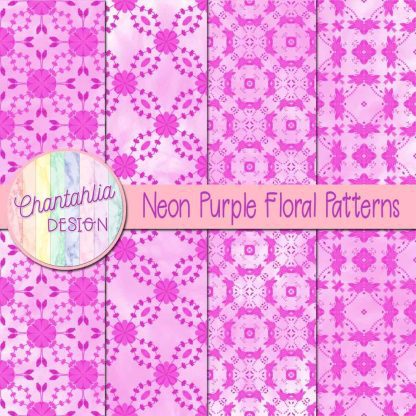 Free neon purple floral patterns