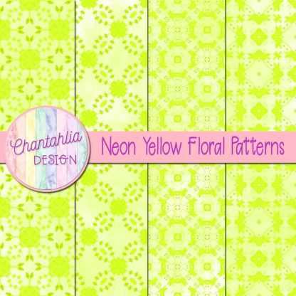Free neon yellow floral patterns