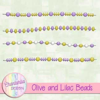 Free olive and lilac beads design elements