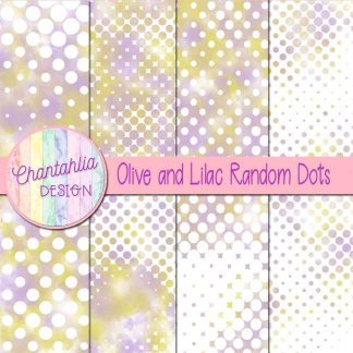 Free olive and lilac random dots digital papers